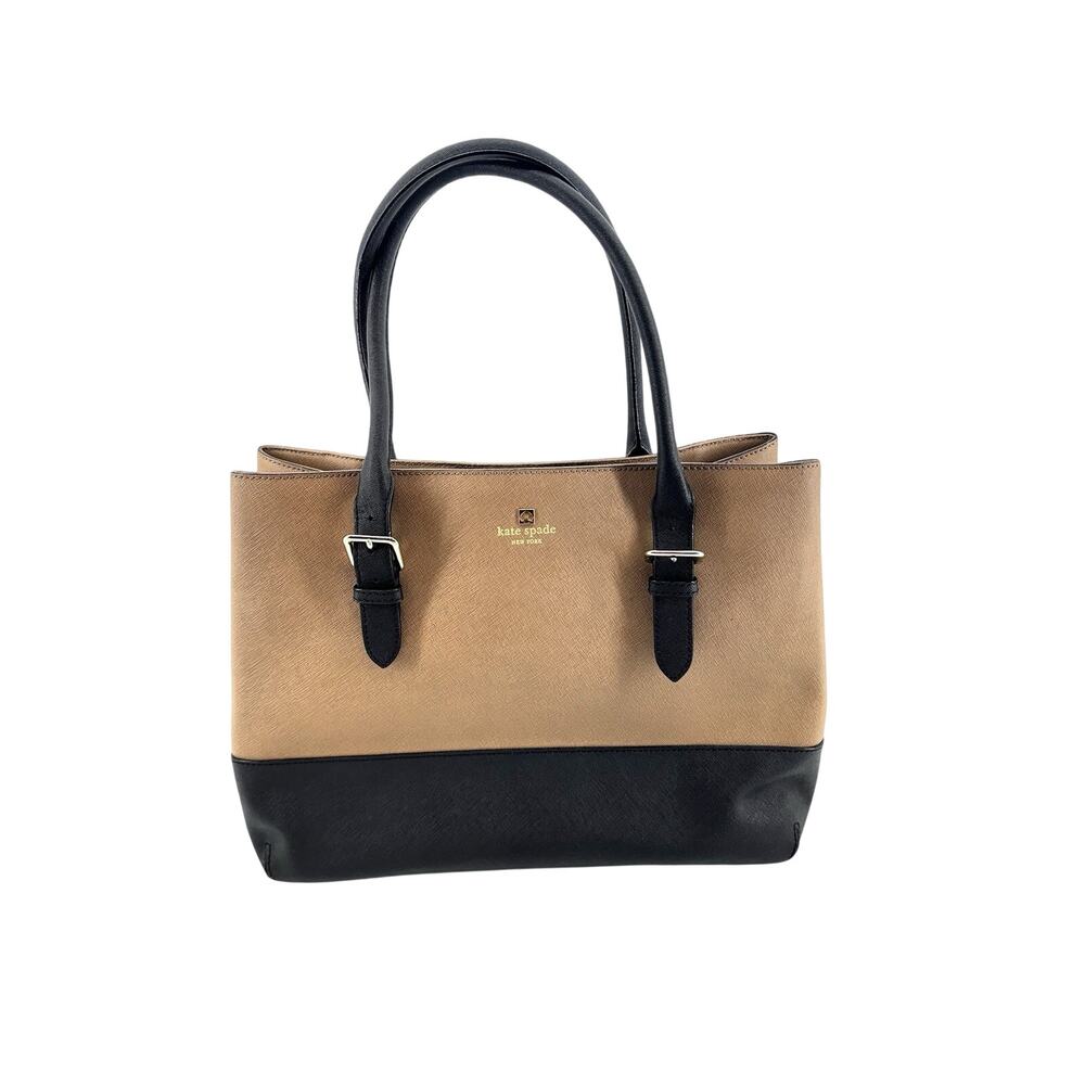 Kate Spade New York Cove Street Color Block Ariel Tote Dune Tan and Black